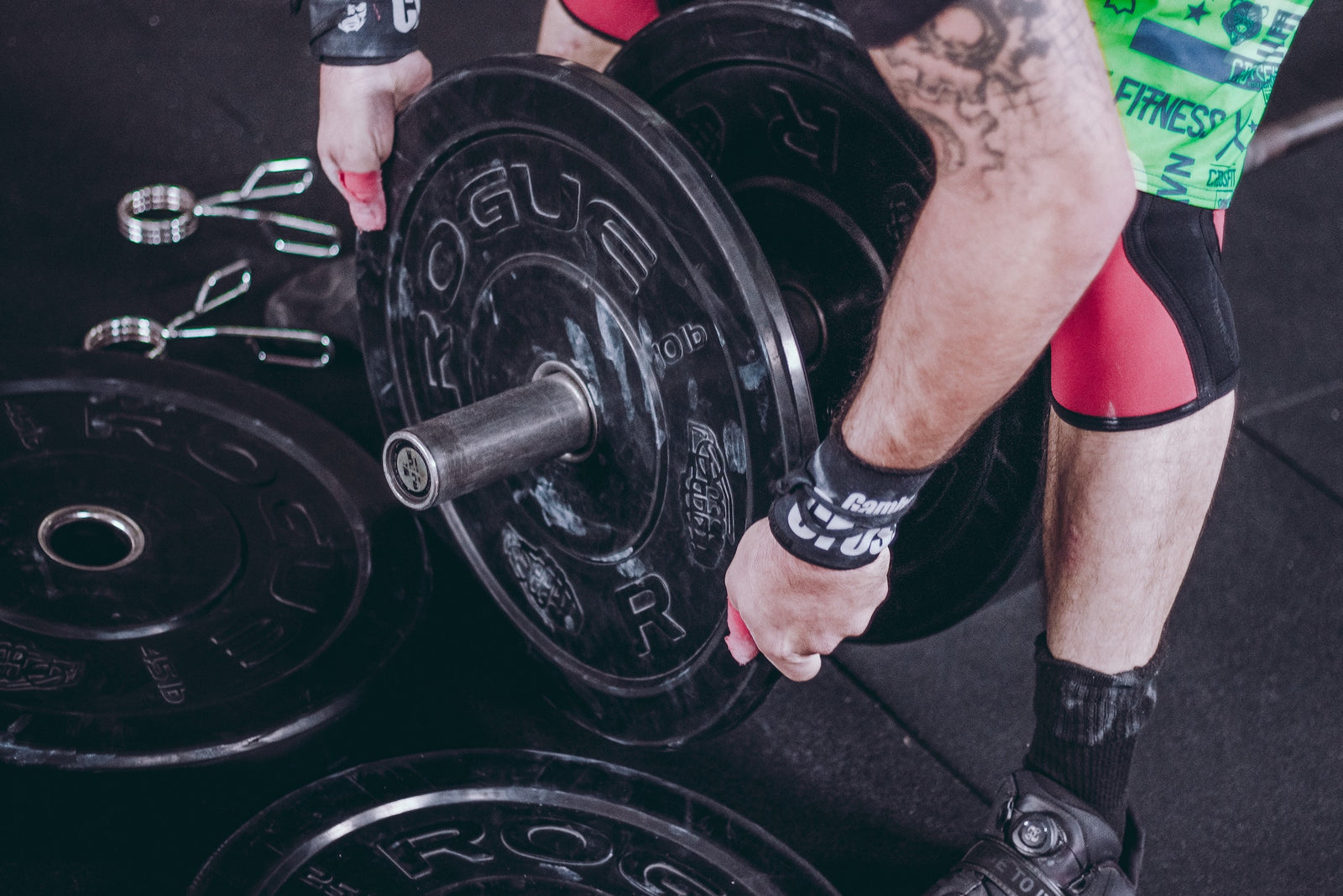 Loading plates on a barbell